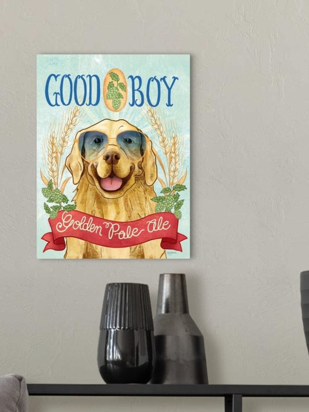 Trinx Urban, Mary Gallery Wrapped Canvas Art Titled: Beer Dogs II